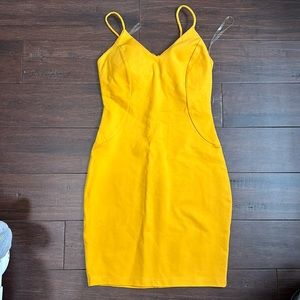 Yellow body con dress *new
